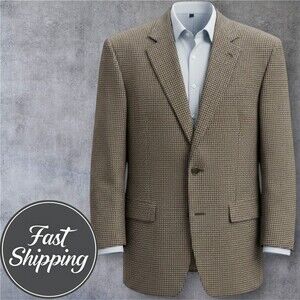 RALPH LAUREN Mens Blazer Sport Coat Sport Two Button Jacket 50R Wool Tan/Brown